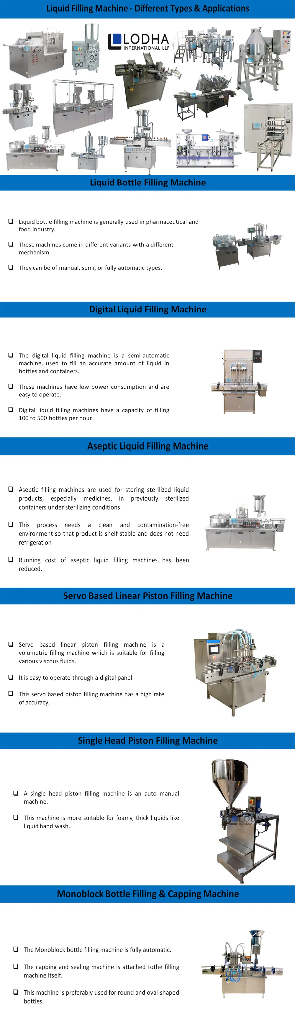 Liquid Filling Machine - Different Types & Applications